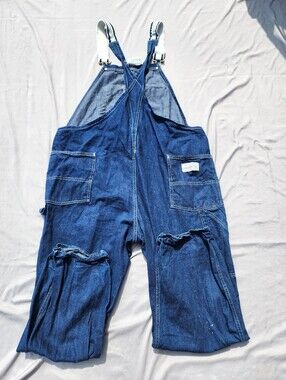 Vintage Carters Watch The Wear Overalls Men M Blue Denim Workwear Carpenter USA